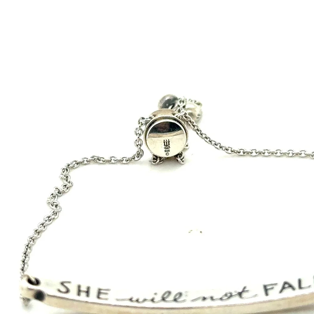 James Avery Sterling Silver God Is Within Her Psalm 46:5 Adjustable Bar Bracelet